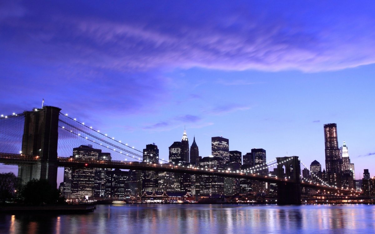 Бруклинский мост Нью-Йорк панорама