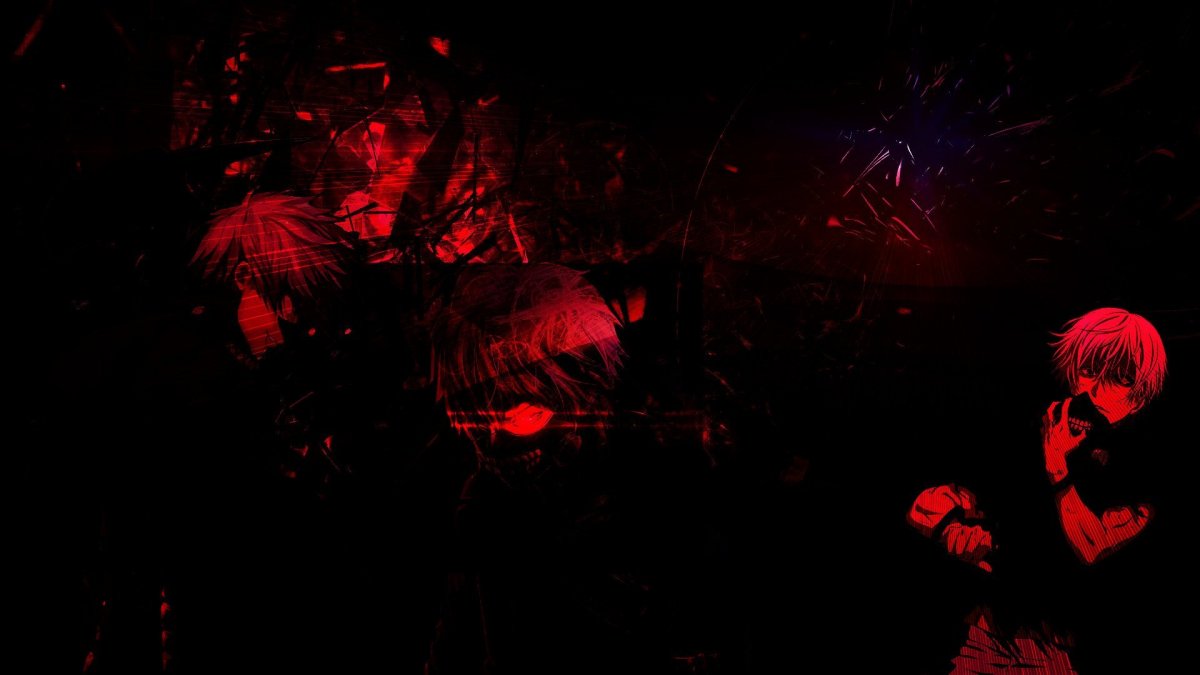 Канеки Кен сидит на стуле