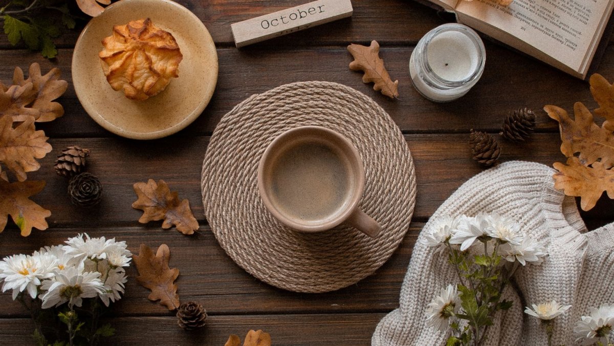 Обои на рабочий стол осень кофе