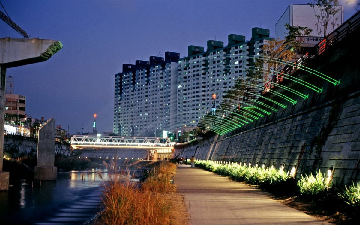 Южная Корея Сеул с высоты птичьего полета