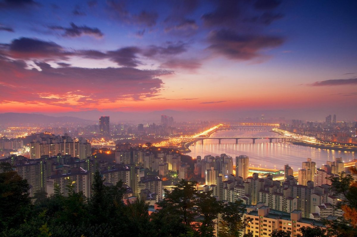 Сеул Южная Корея закат