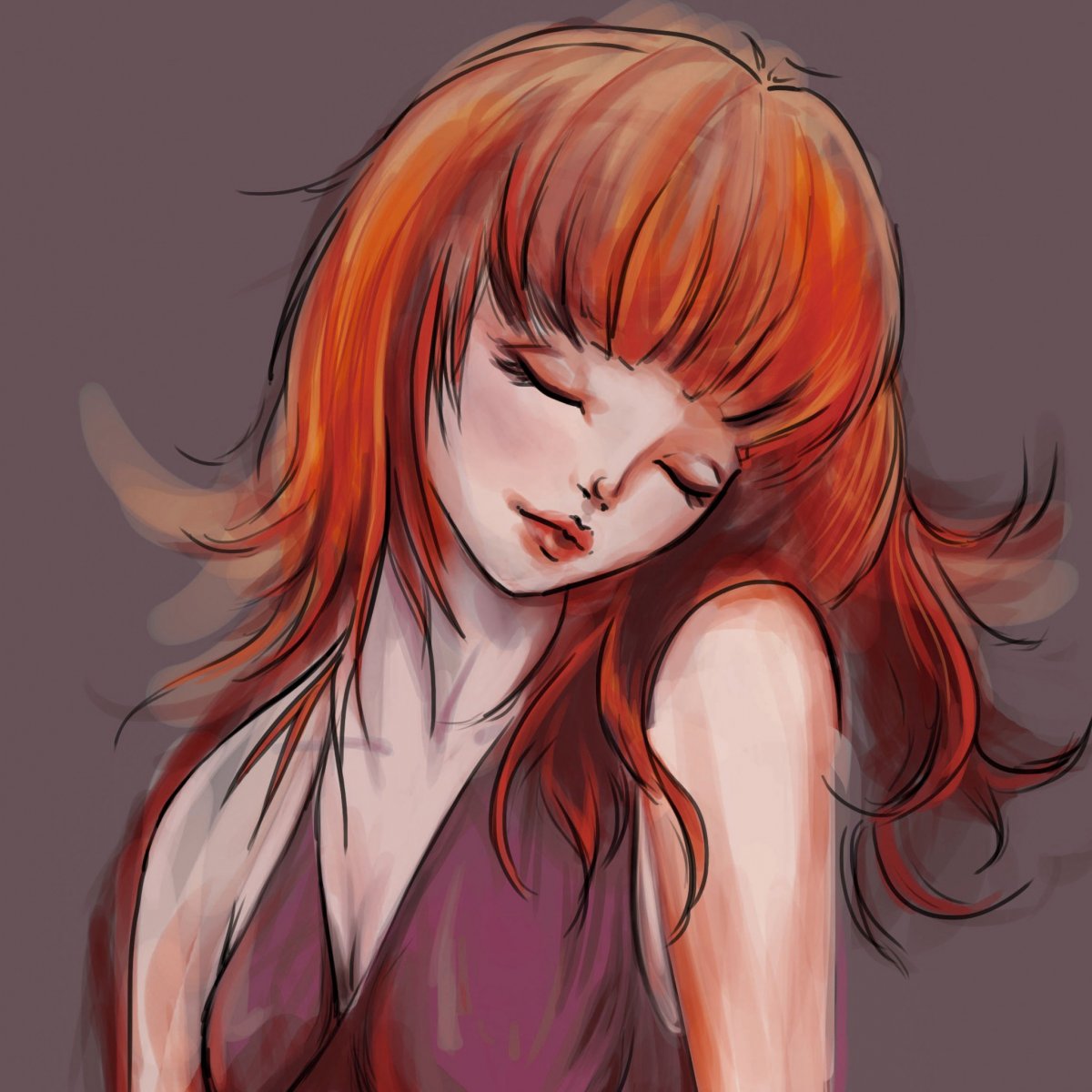 Портрет рыжей девушки