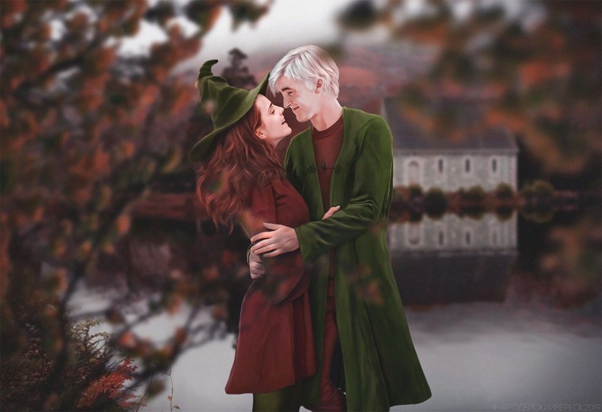 Драмиона арт Хогвартс