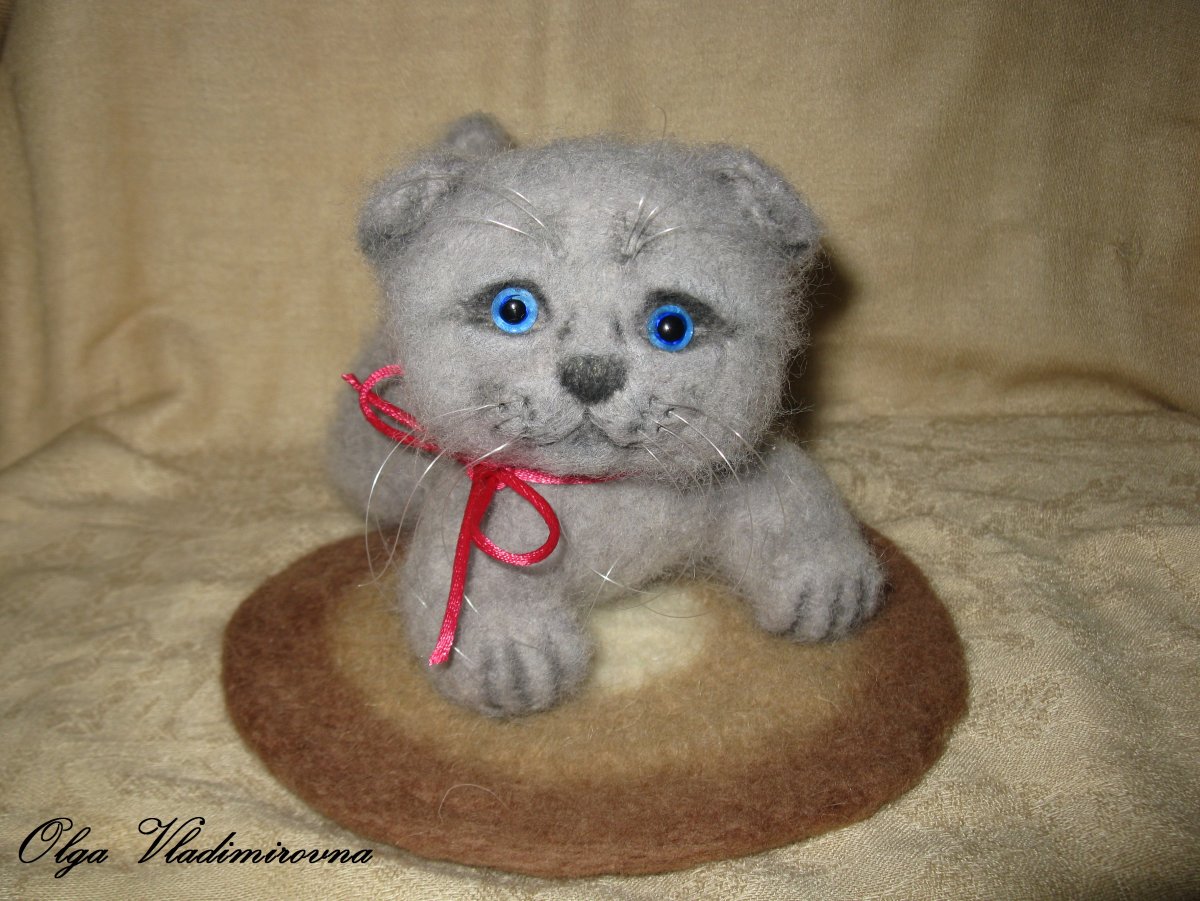 Игрушки из шерсти вислоухий кот