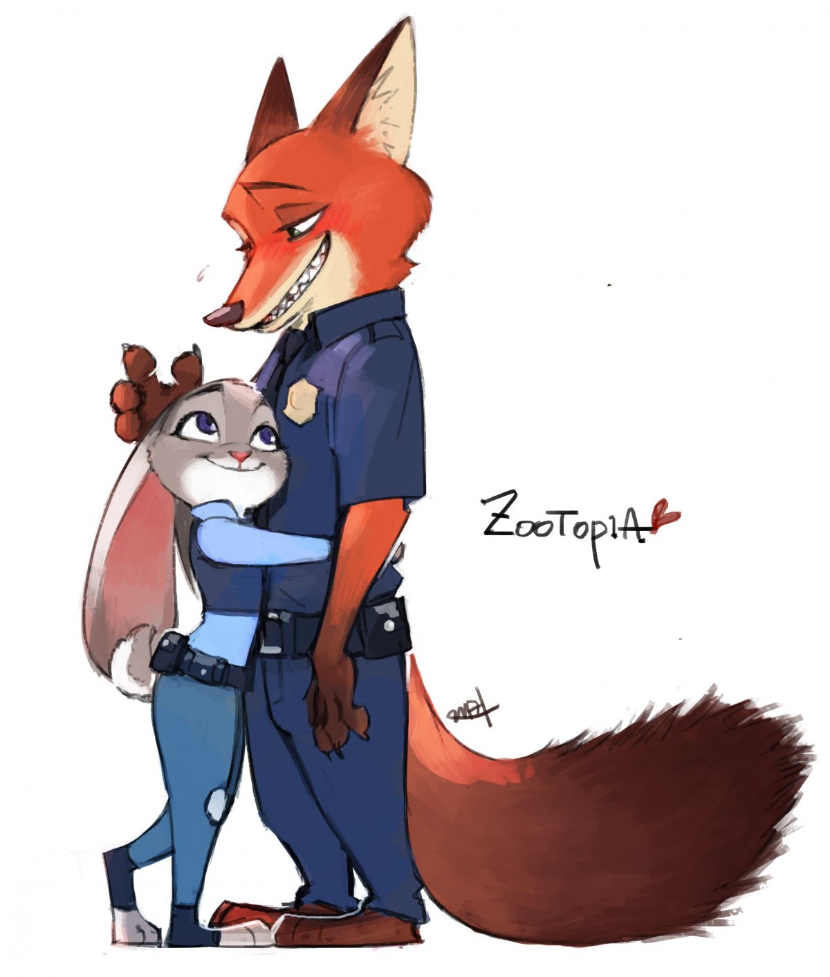 Зверополис Лис и Зайка обнимаются