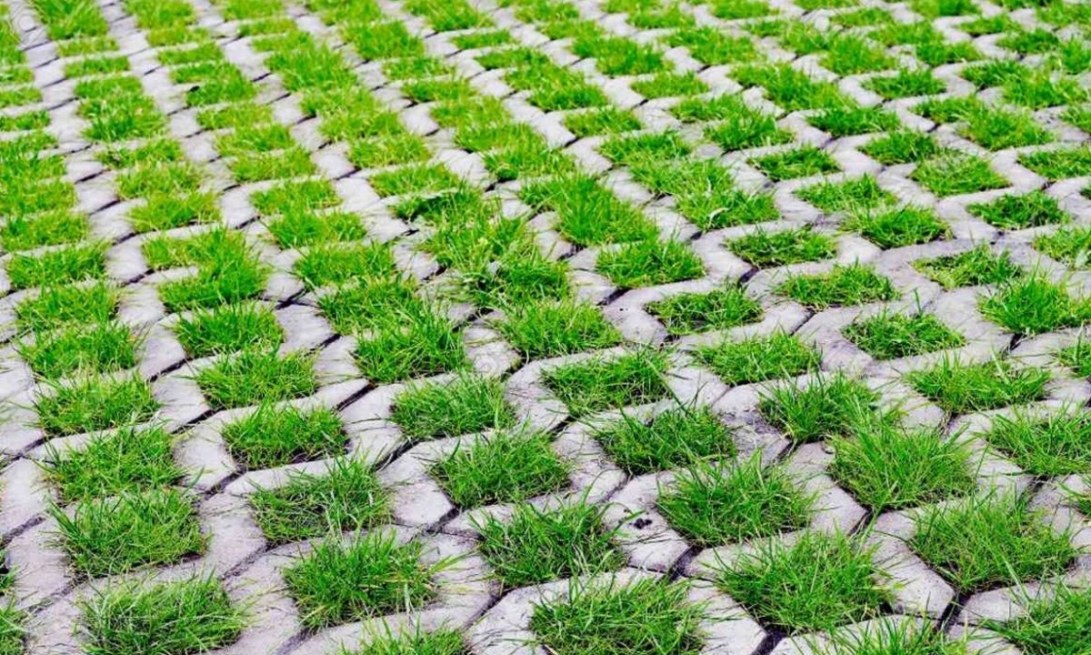 Тротуарная плитка с травой