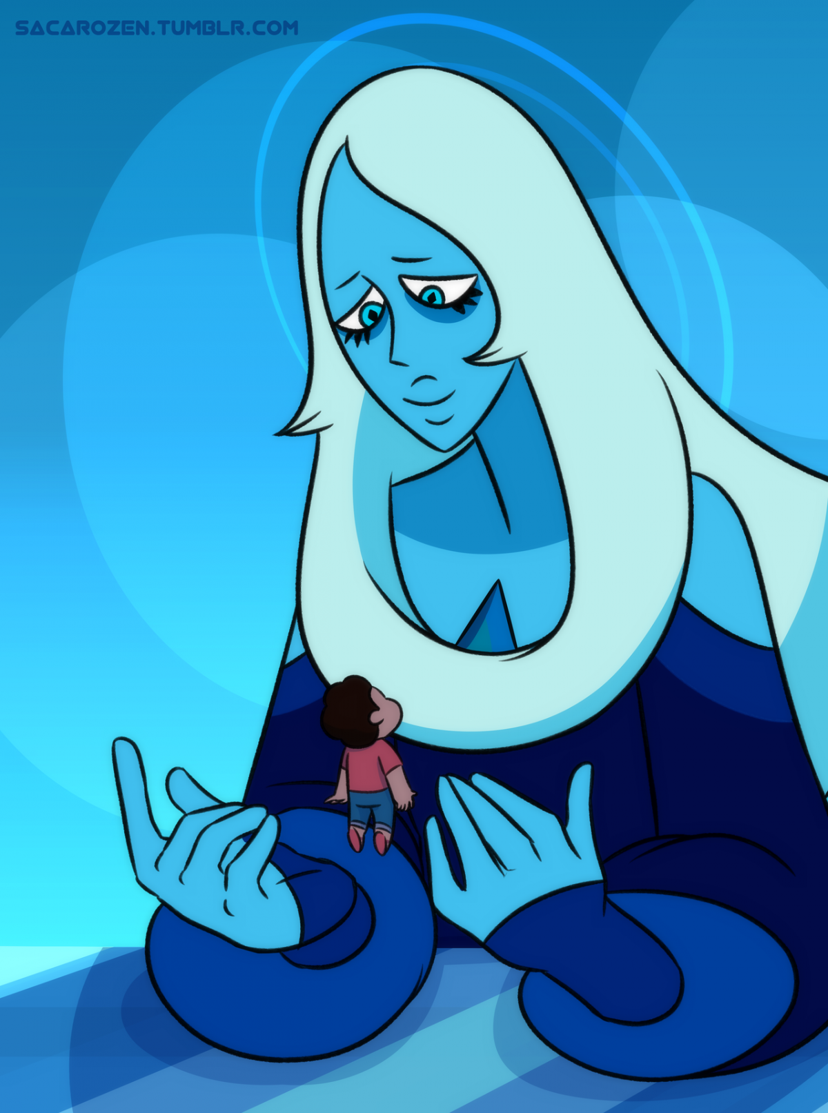 Синий Алмаз арт с короткими волосами