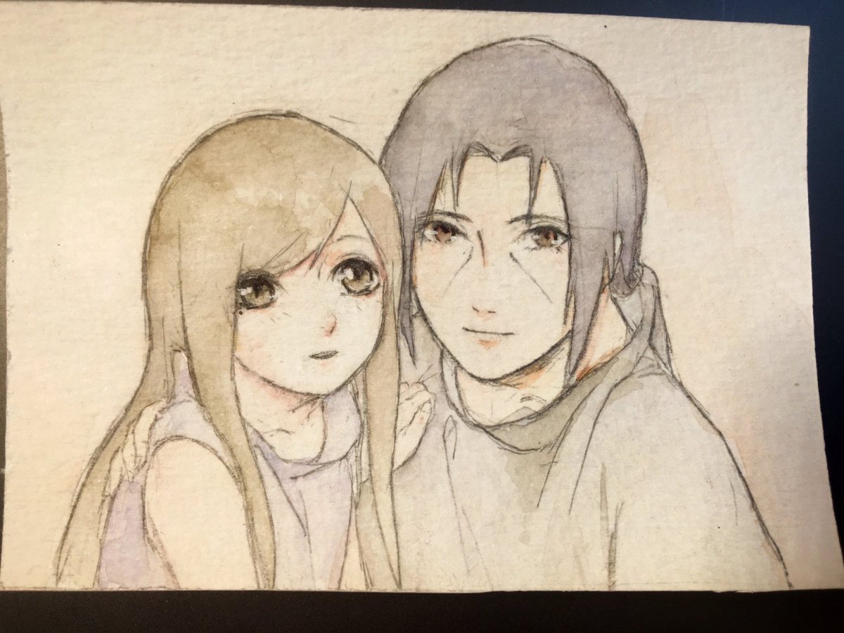 Обои Итачи и Изуми вместе коллаж