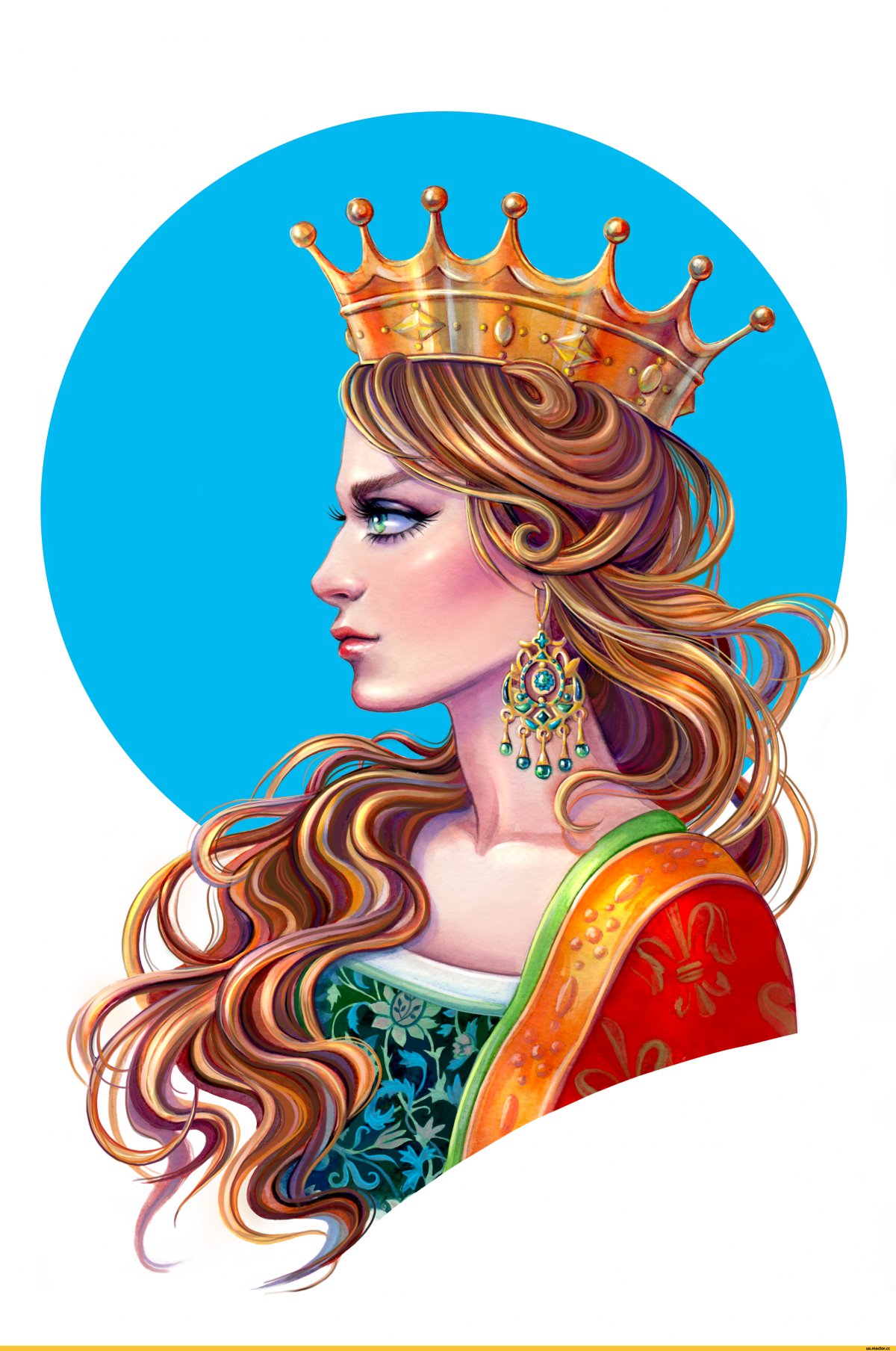 Эскиз корона акварель