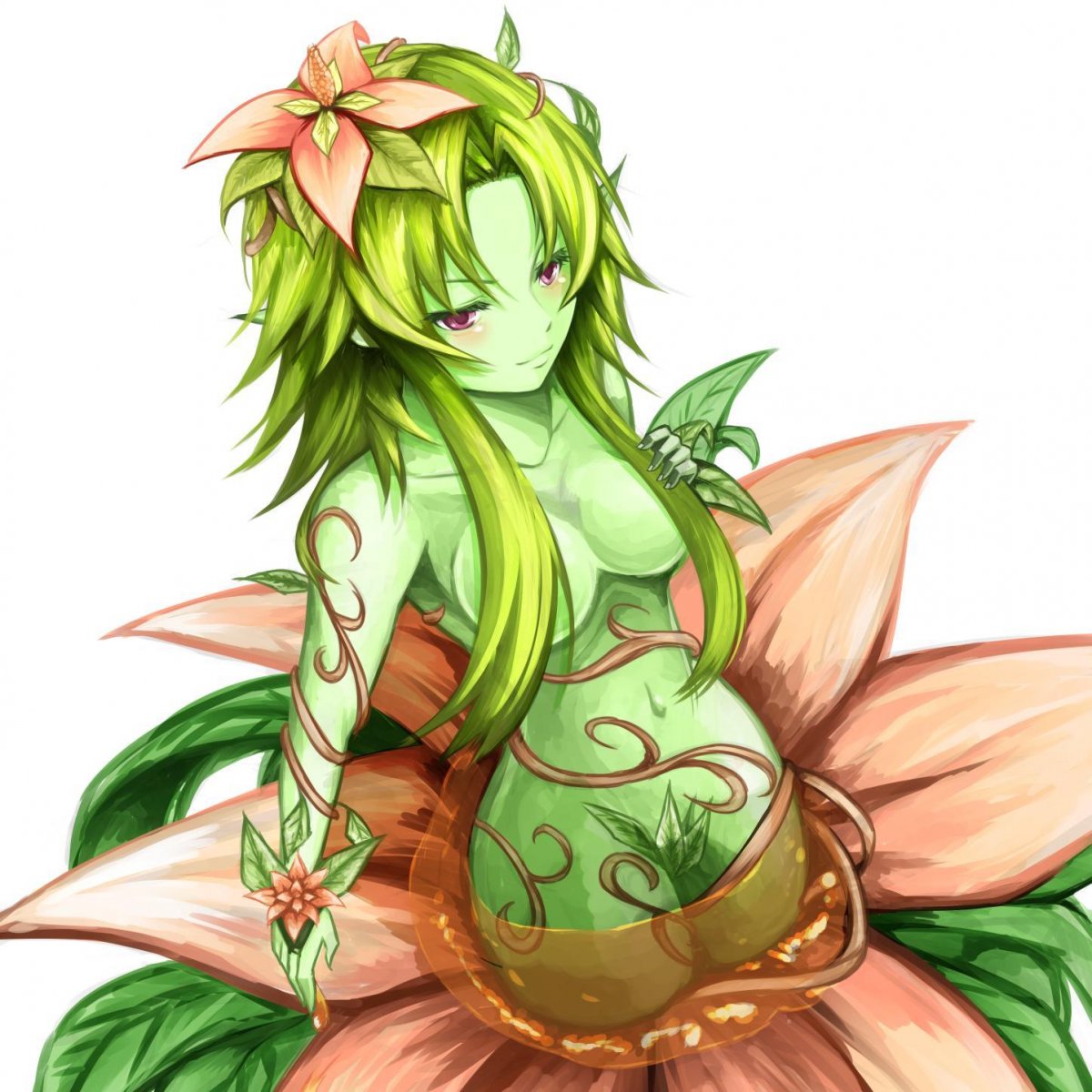 Портрет мифического существа с рогами