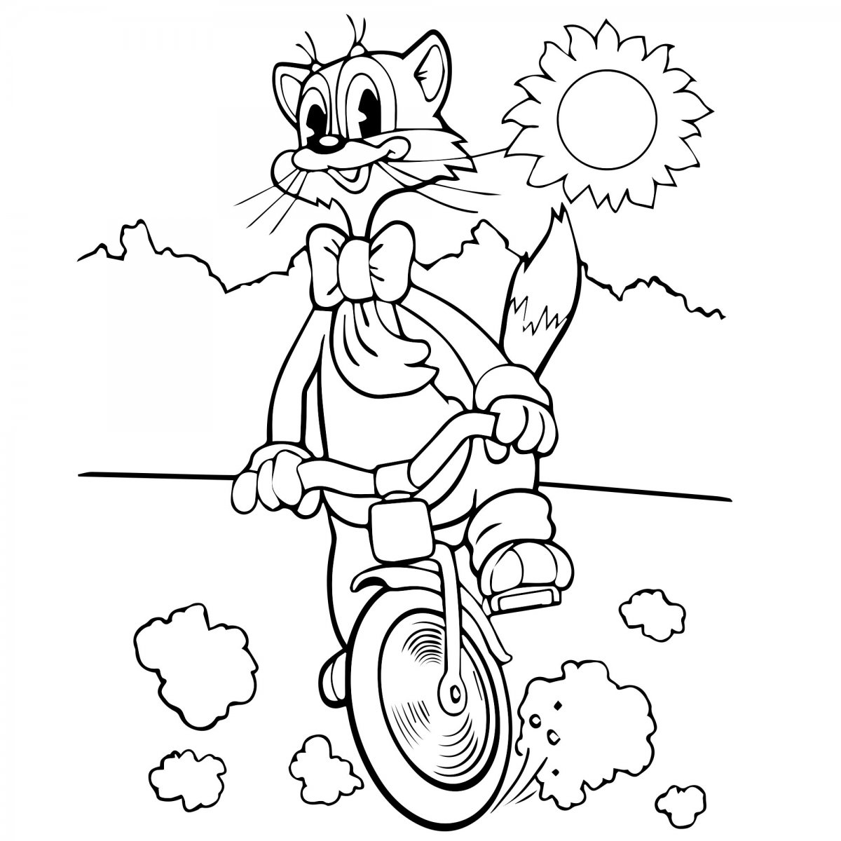 Кот Леопольд раскраска цветная