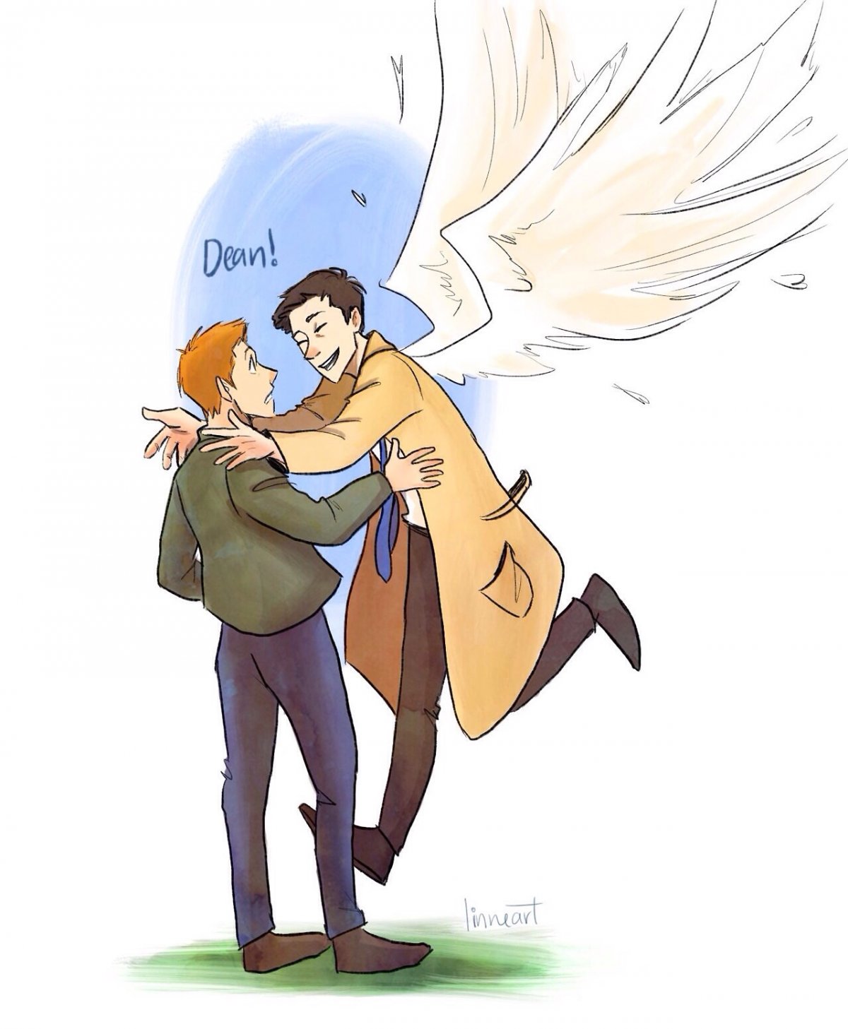 Дин Винчестер и Кастиэль арт