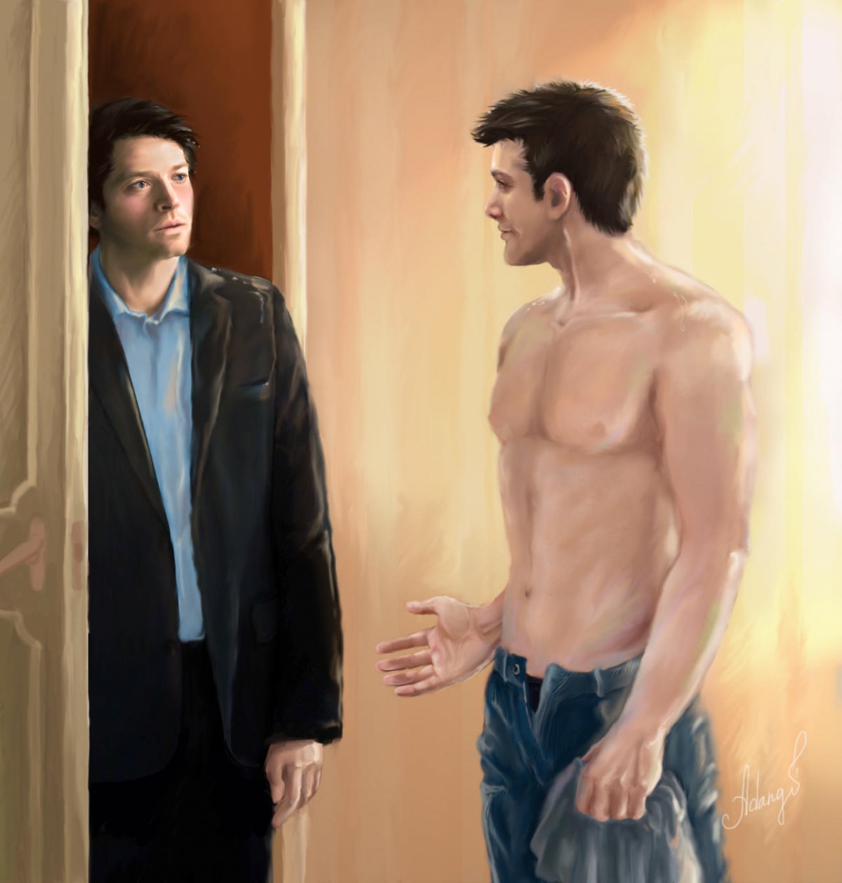 Кастиэль и дин арт