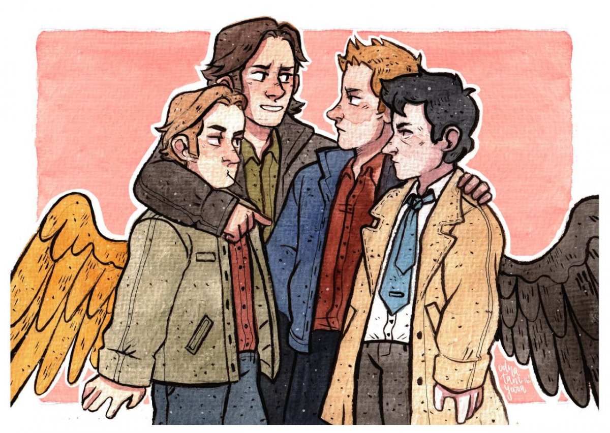 Сверхъестественное Кастиэль Дин Сэм и Джек