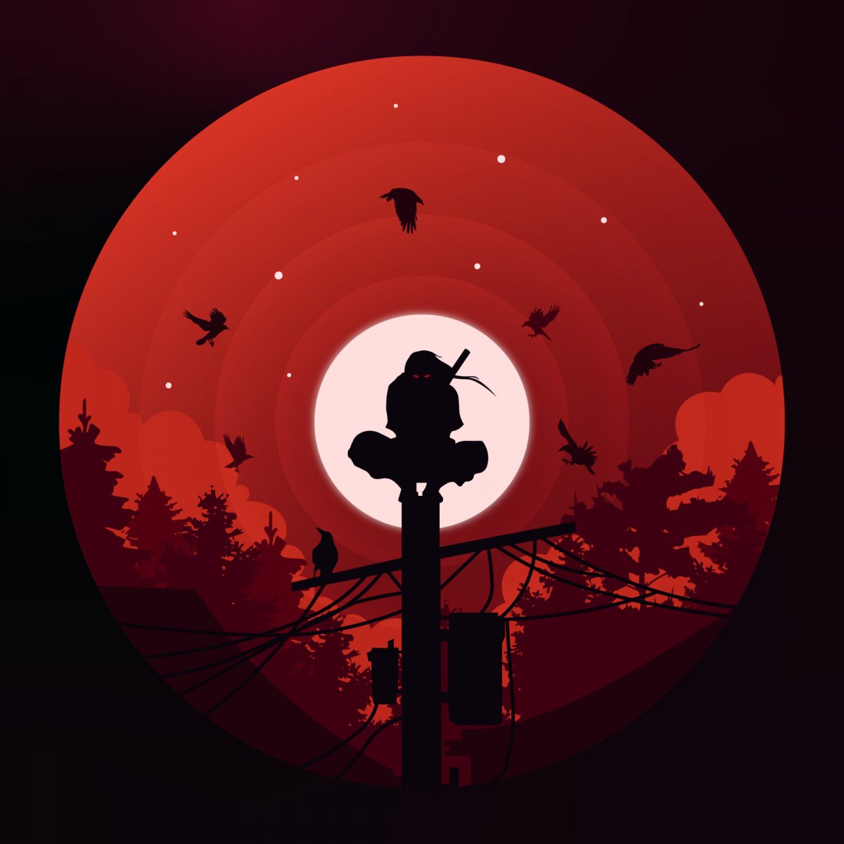 Итачи вороны арт