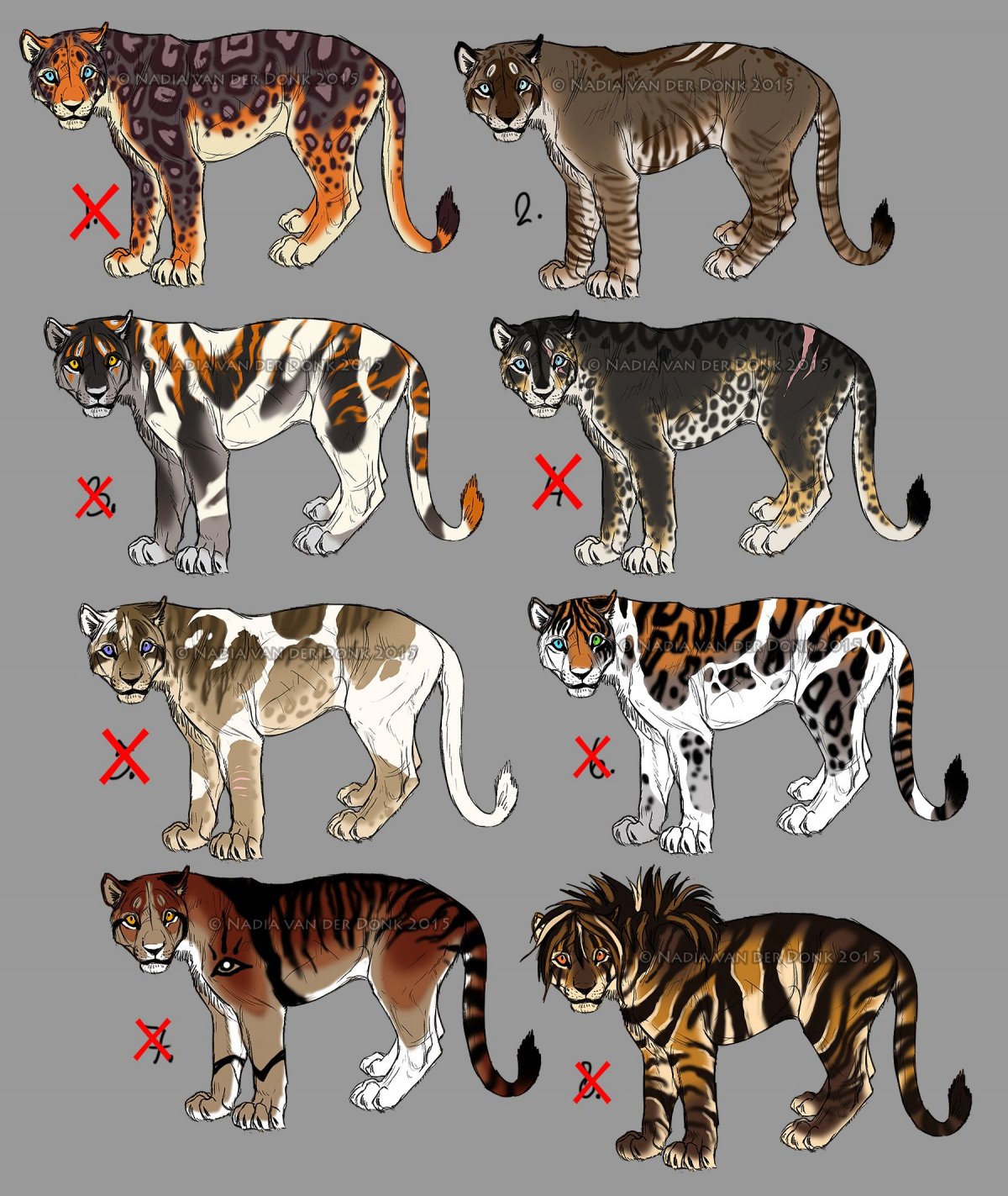 Окрасы тигров