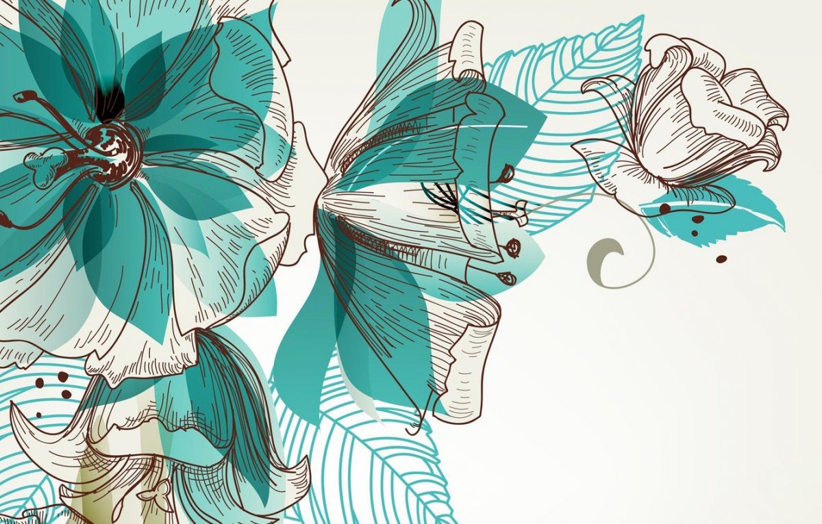 Бирюзовый фон с узором