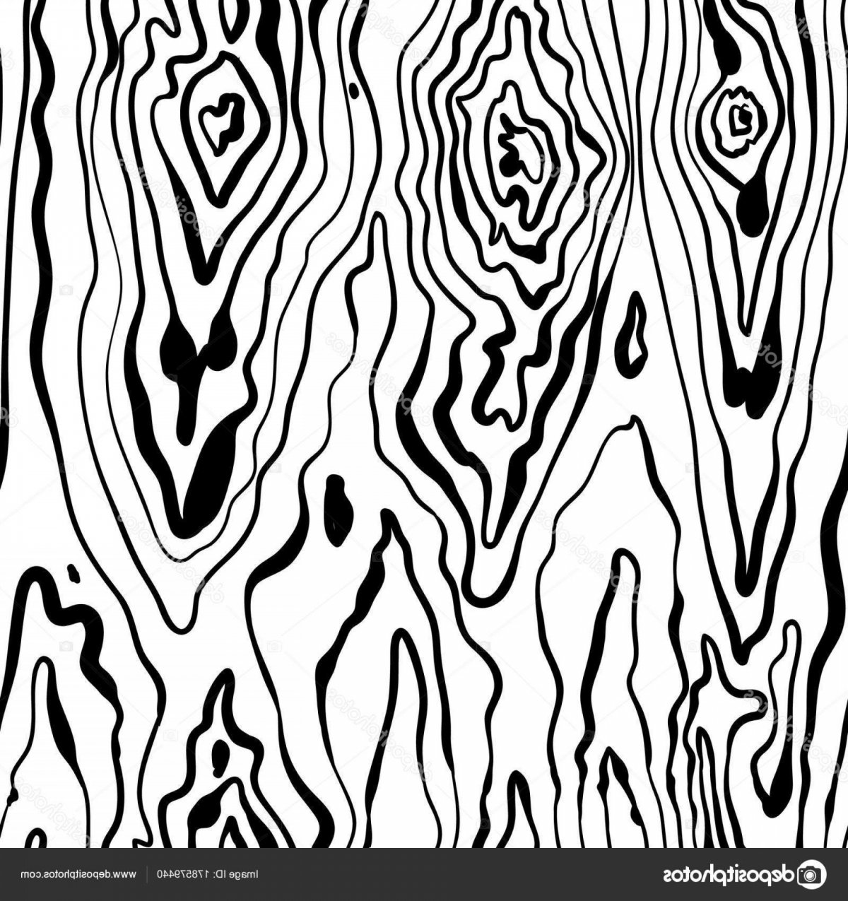 Фактура дерева тушью