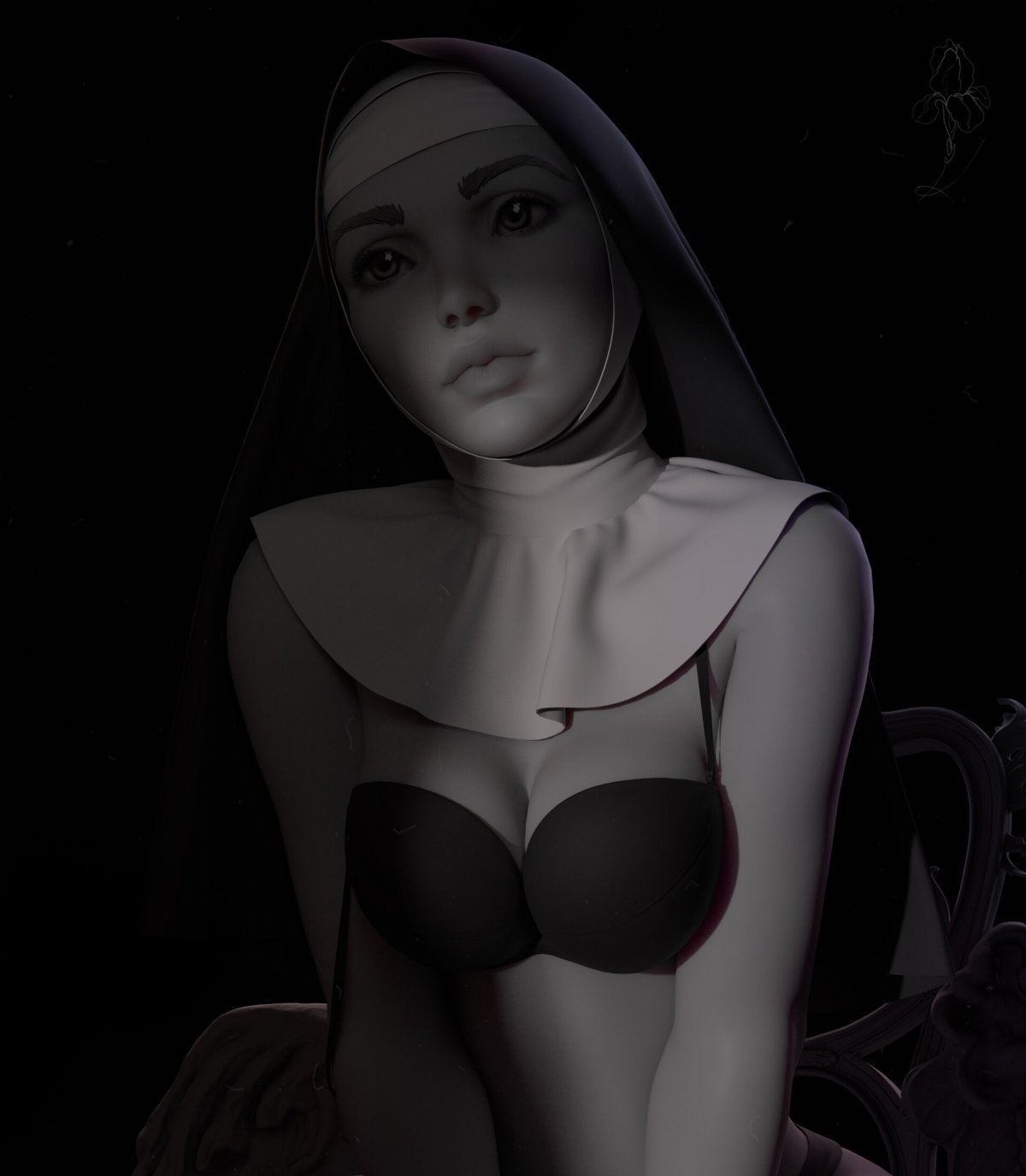 Монахиня рисунок