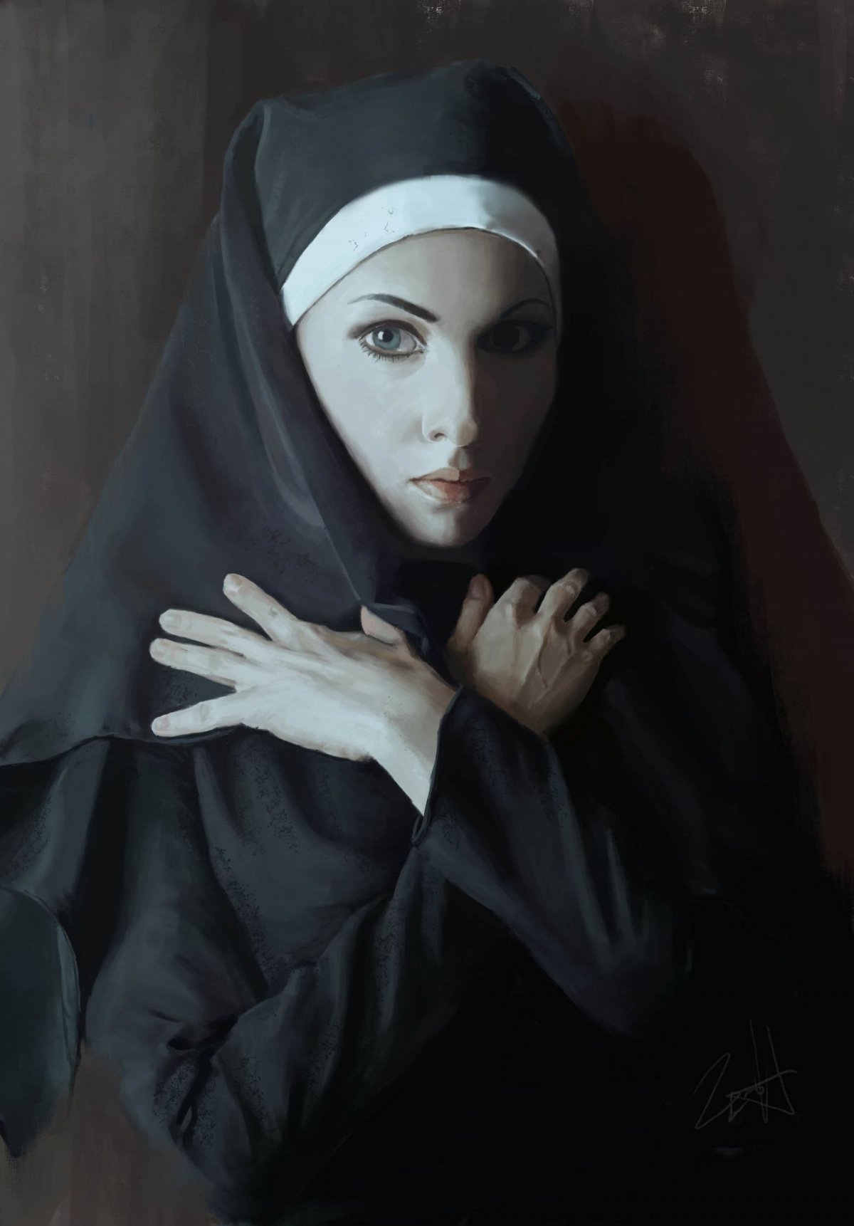 Сестра Клэр монахиня аниме арт