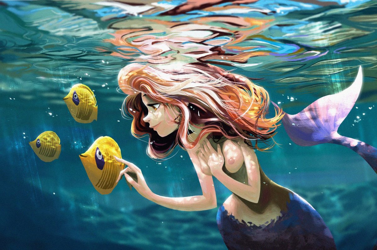 Русалка арт смешной
