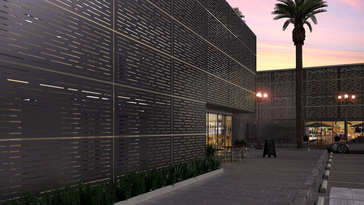 Фасады из перфорированных панелей