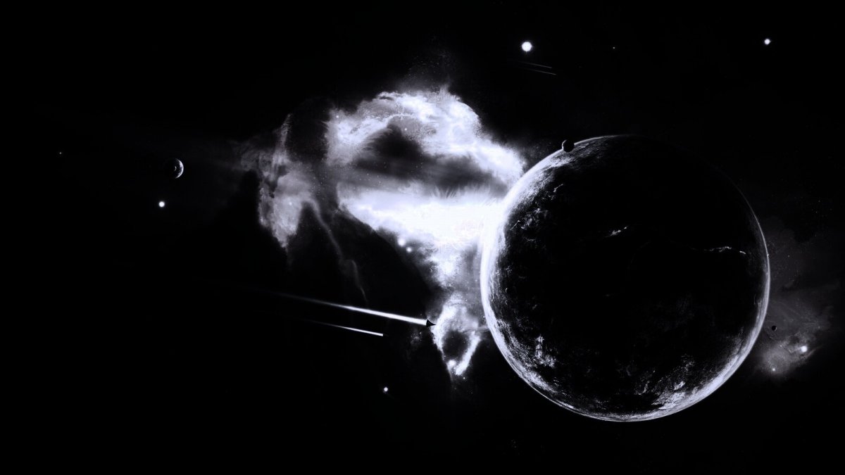 Черный космос со звездами