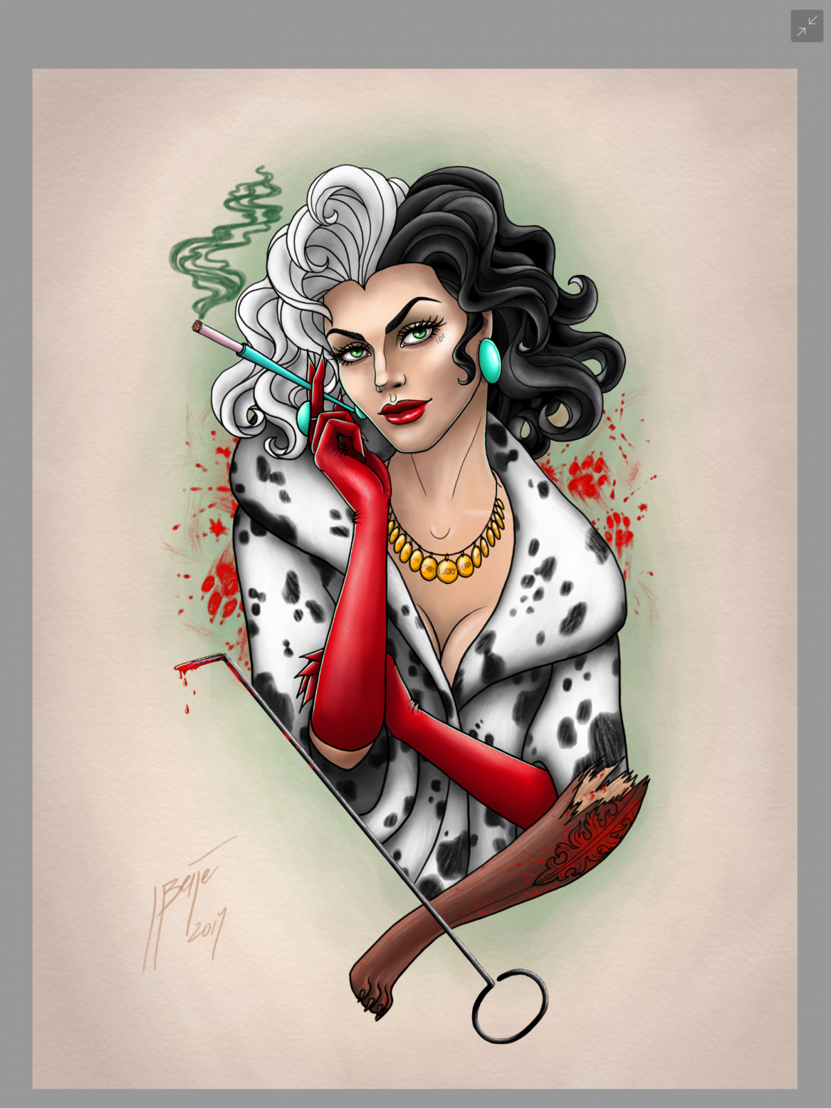 101 Далматинец Круэлла де Виль арт