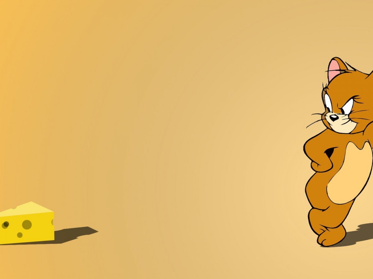 Мышка Джерри на Красном фоне обои на айфон