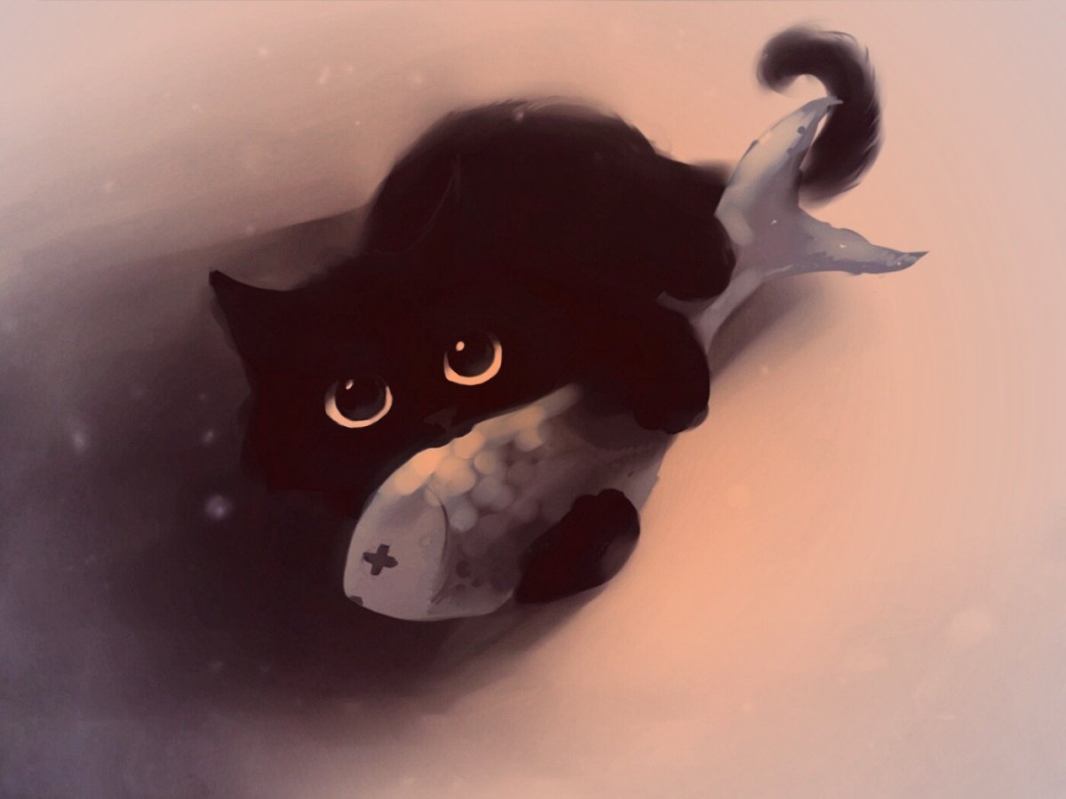 Кот на желтом фоне