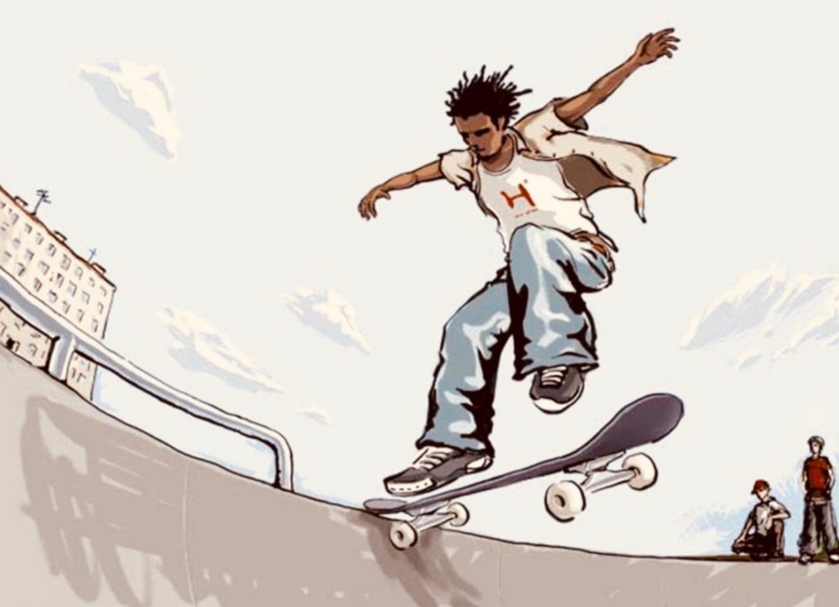 Скейтбордист арт