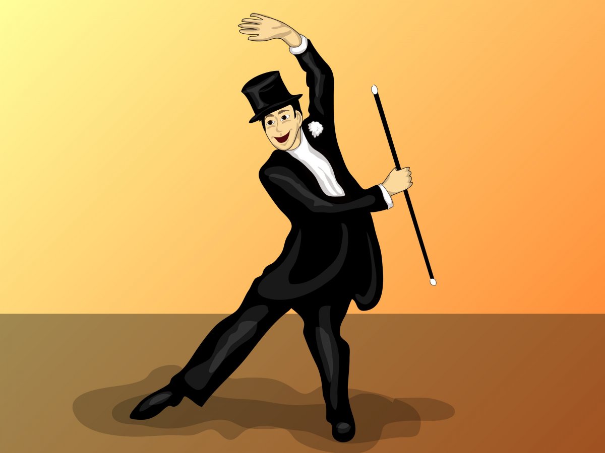 Мужчина в костюме с тростью