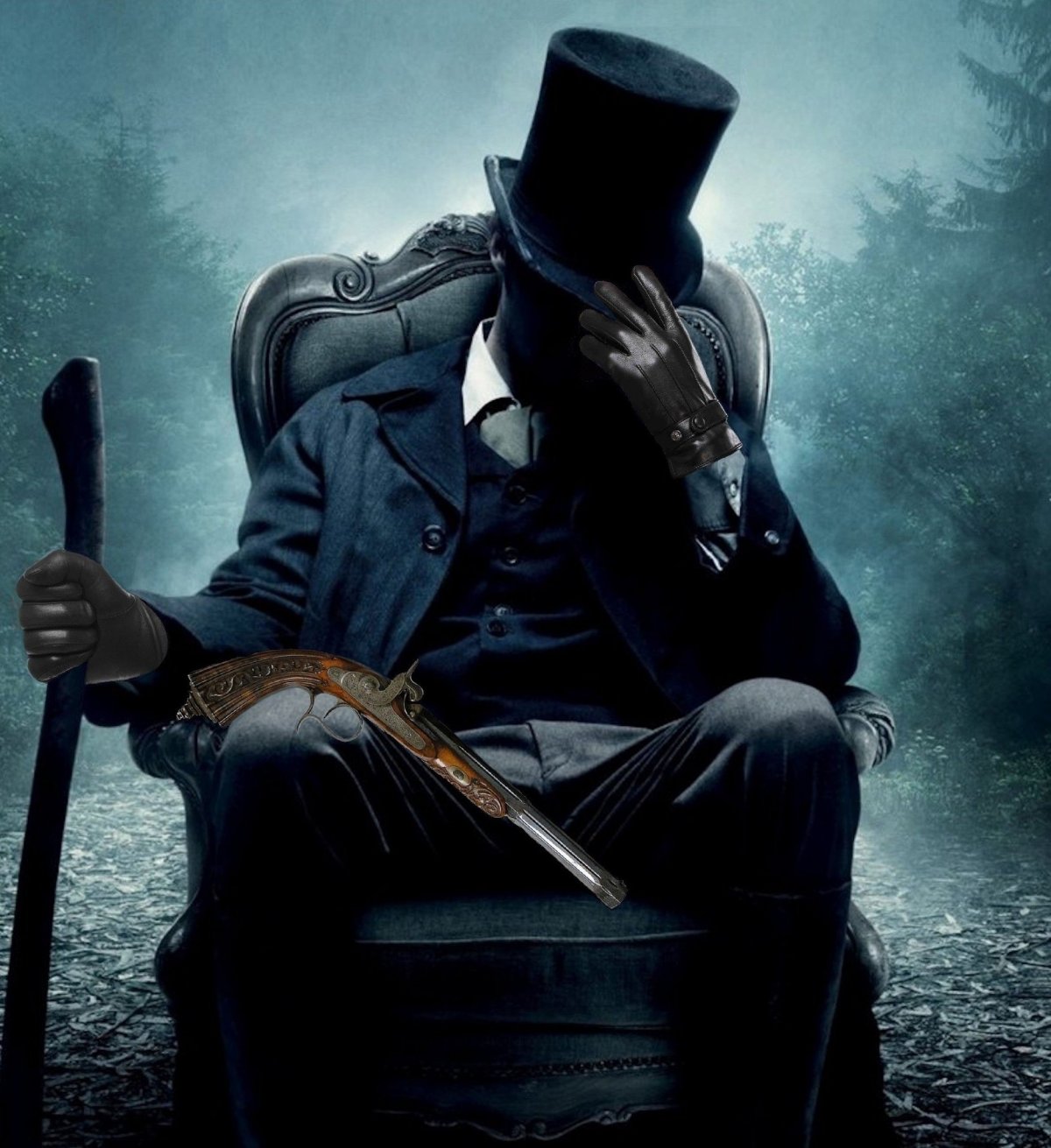 Человек в котелке с тростью