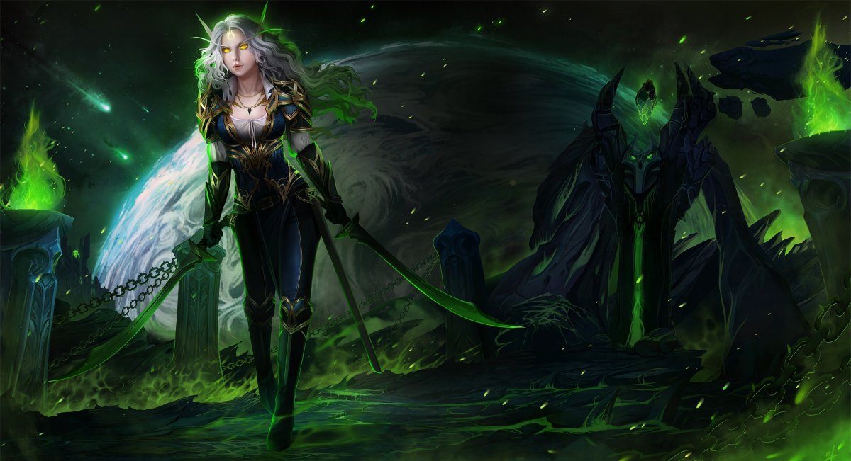 Эльфийка воин варкрафт