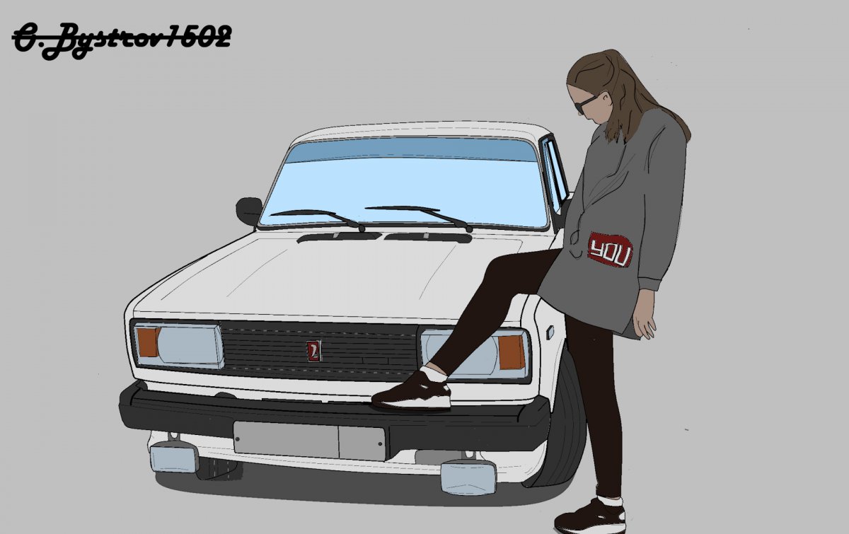 Боевая классика ВАЗ 2107 наклейка