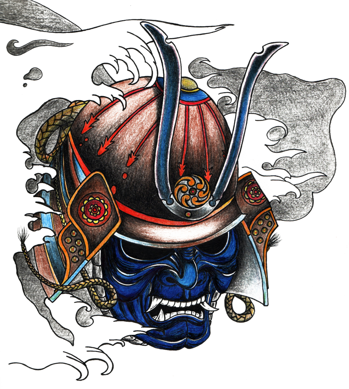 Маски самураев Мэмпо демон