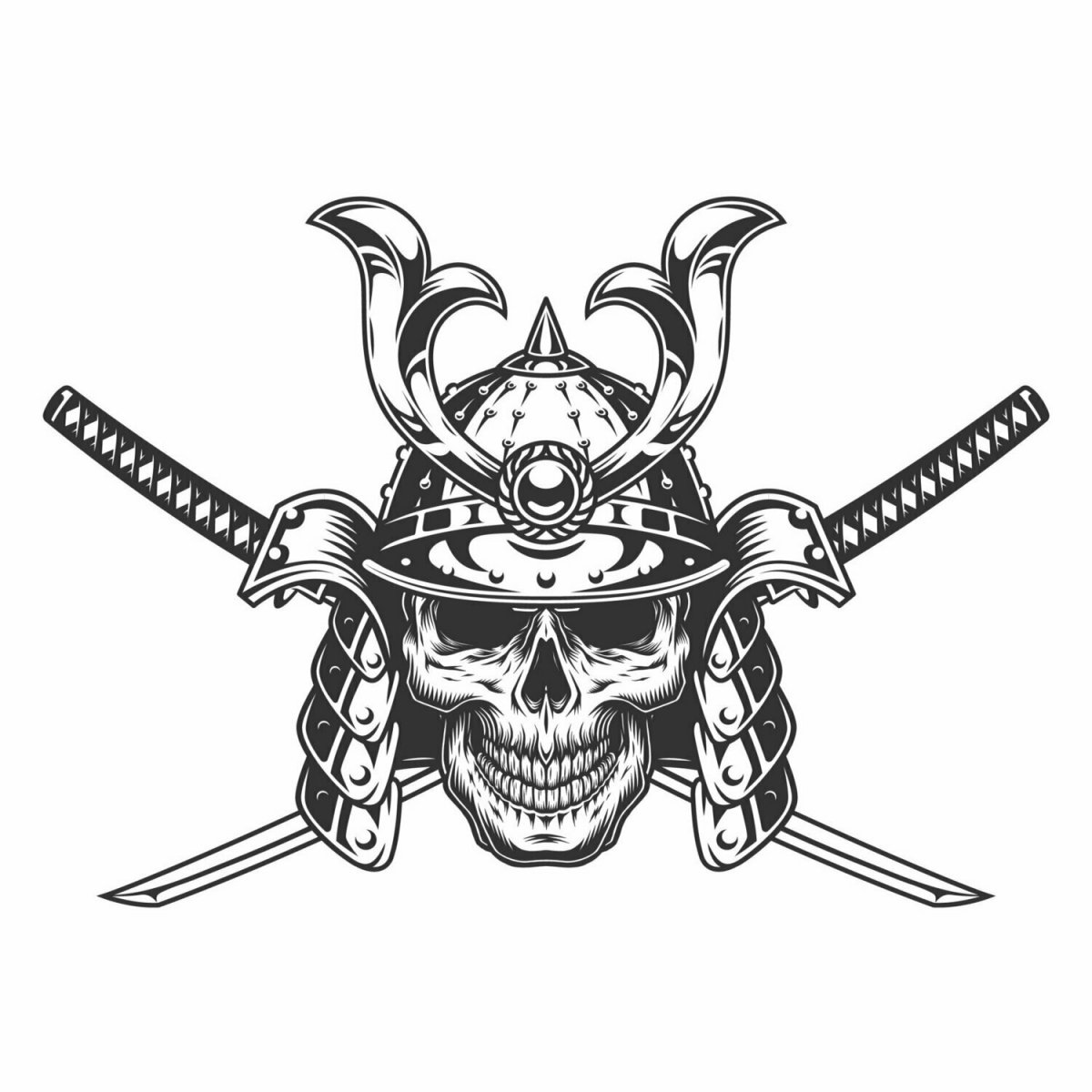 Маска дракона самурая Золотая