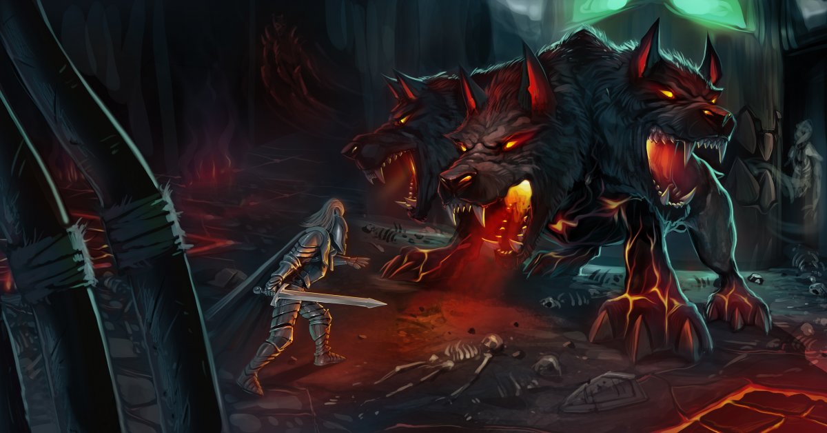 Цербер щенок арт