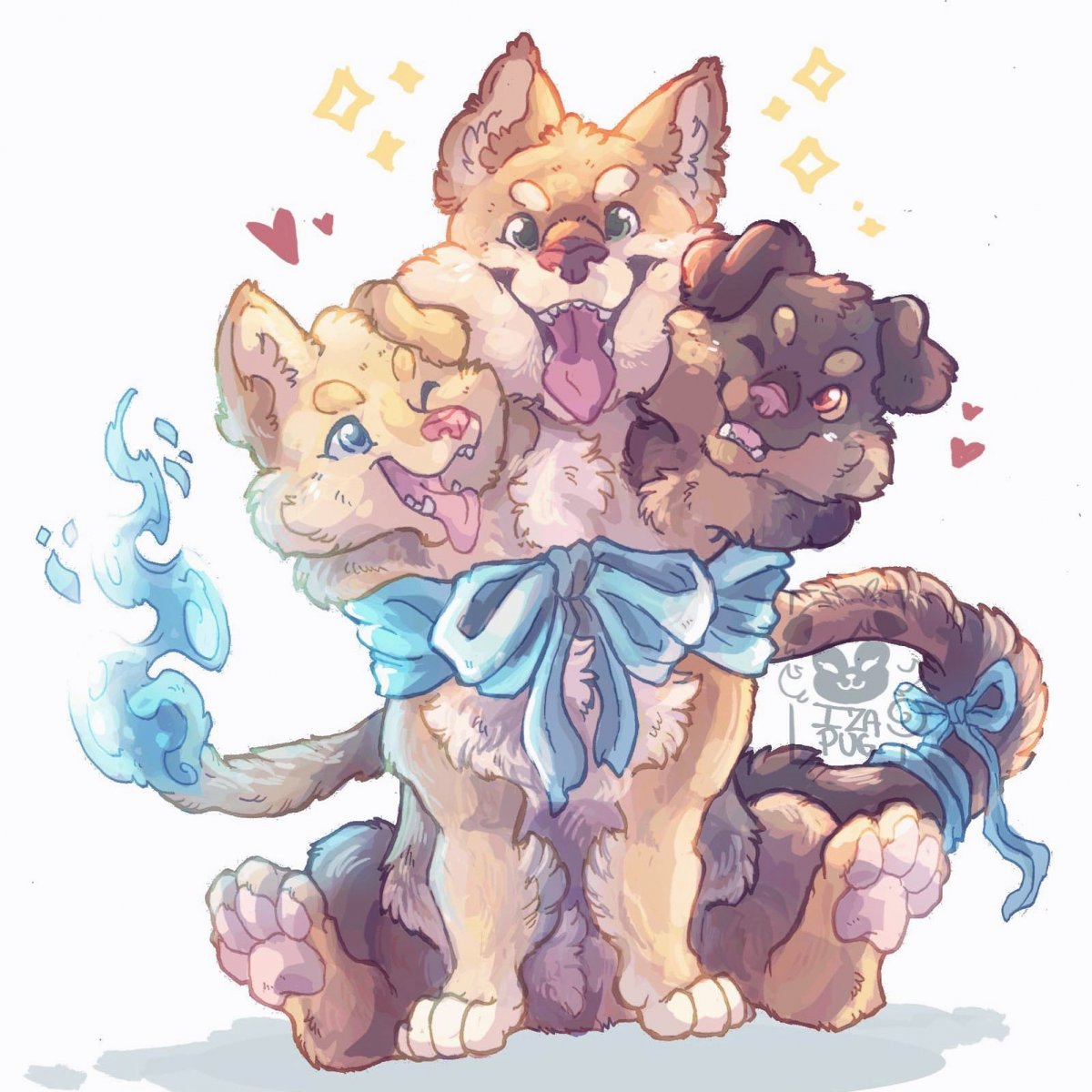 Корги Цербер рисунок