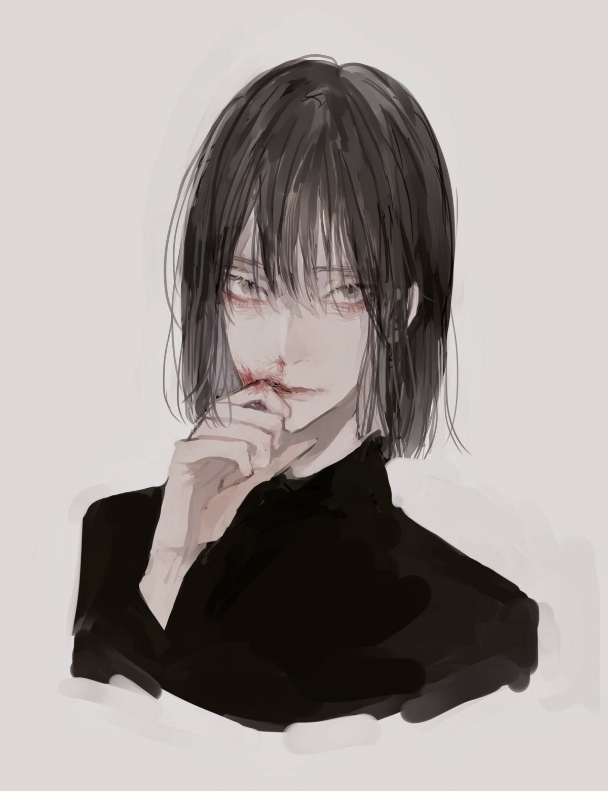 Куны с длинными черными волосами