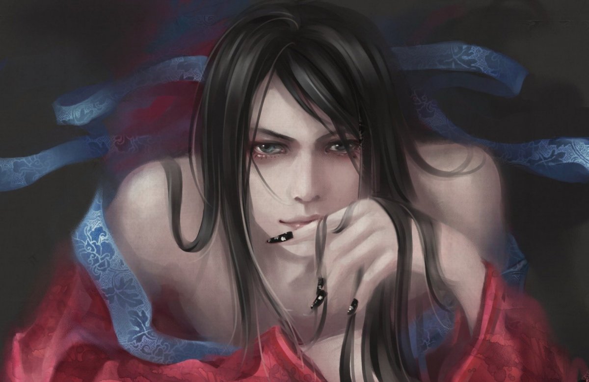 Аниме парень с бледными волосами