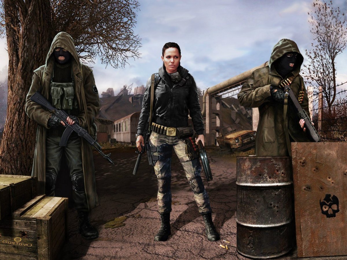 Сталкер бандит в плаще