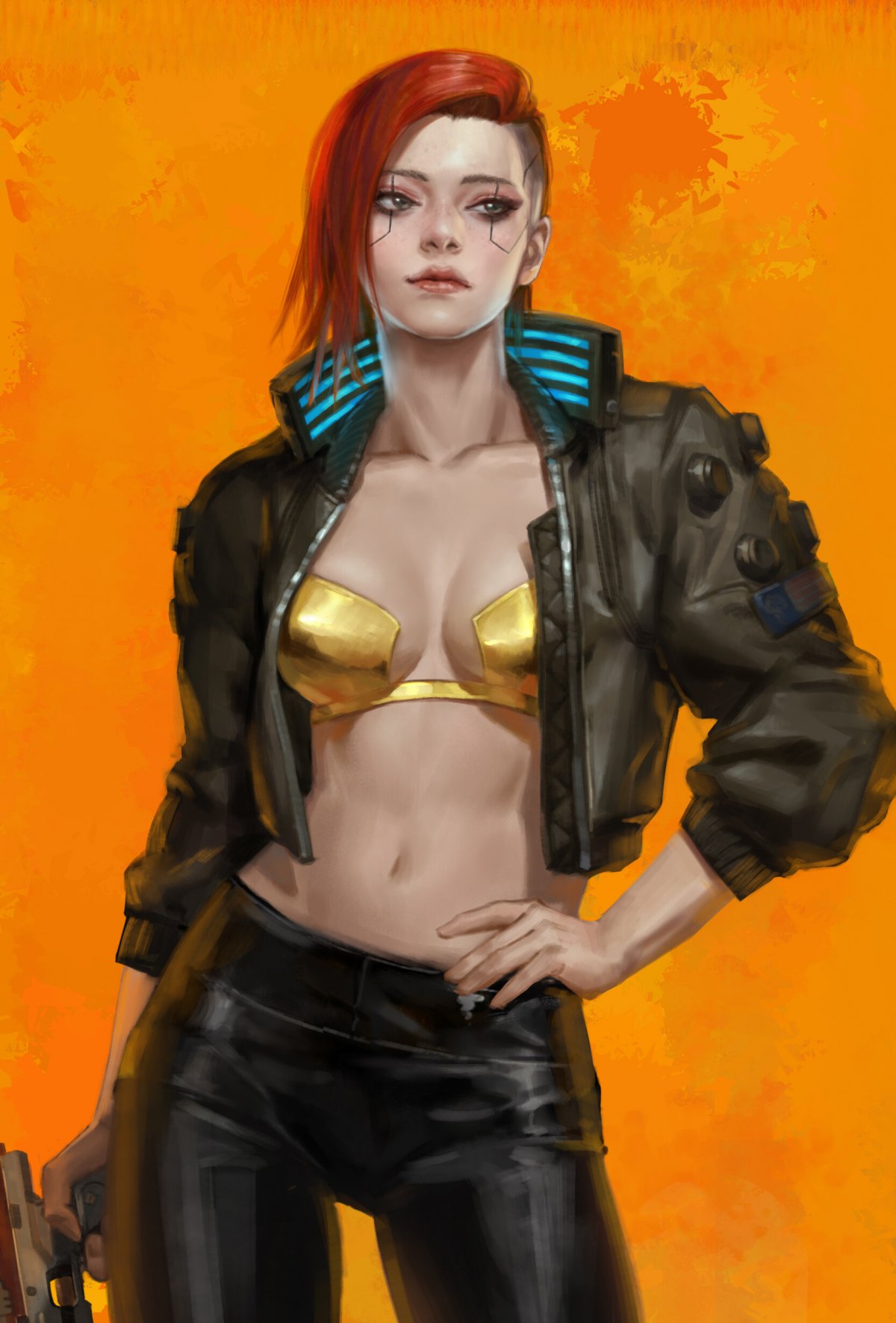 Киберпанк девушка арт