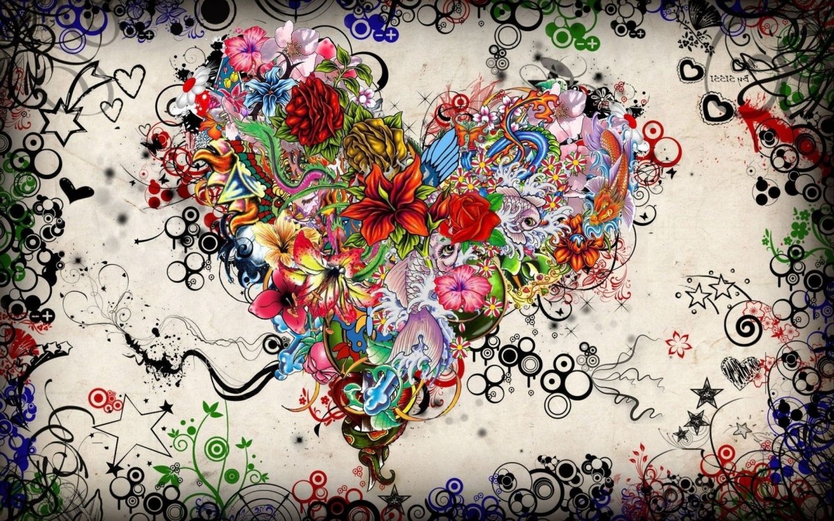 Сердце в цветах картина по номерам