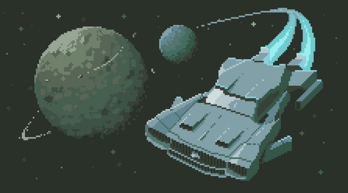 Космический корабль пиксель арт