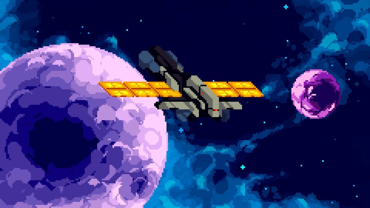 Пиксельный космический корабль большой