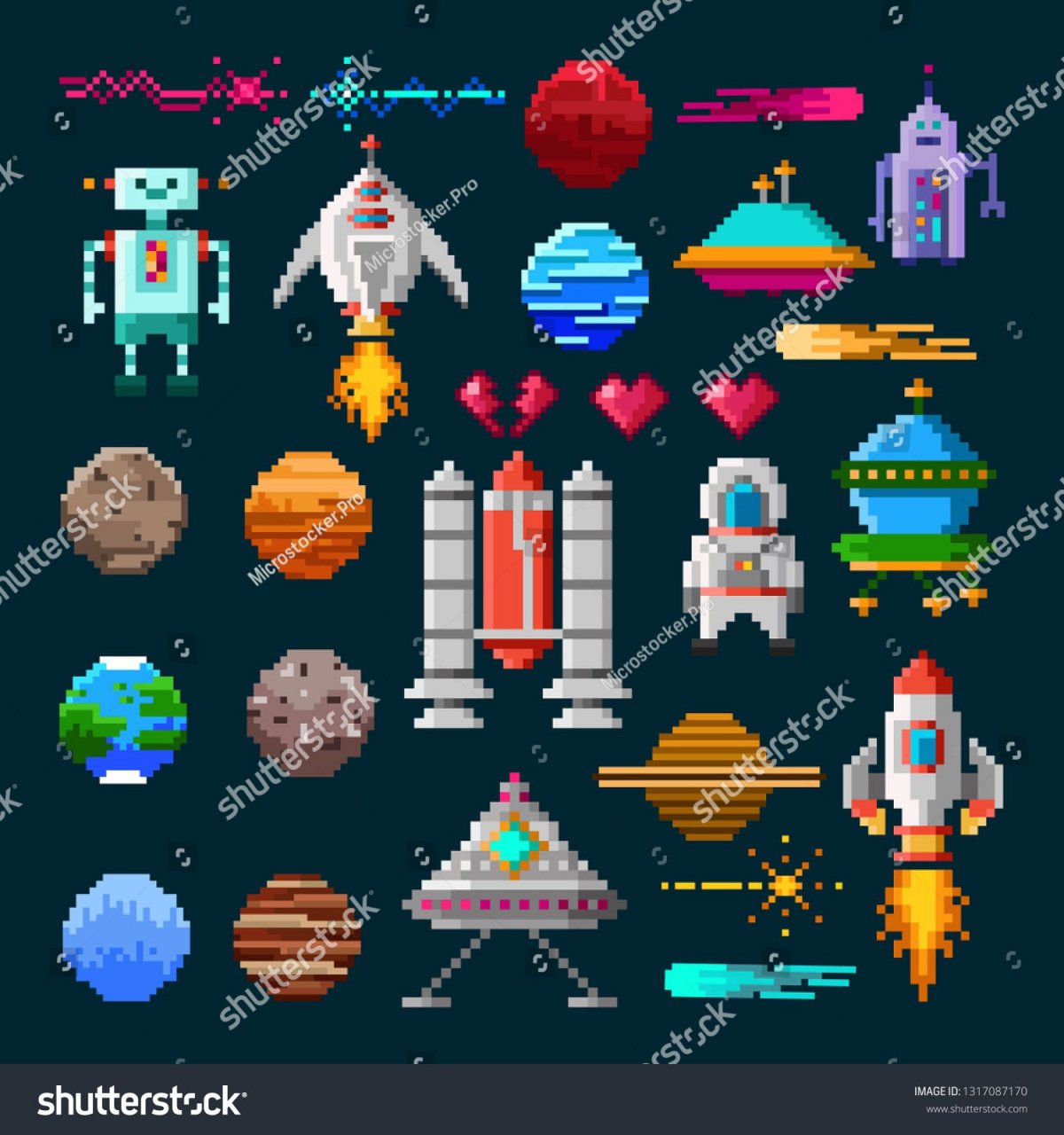 Космический пиксель арт