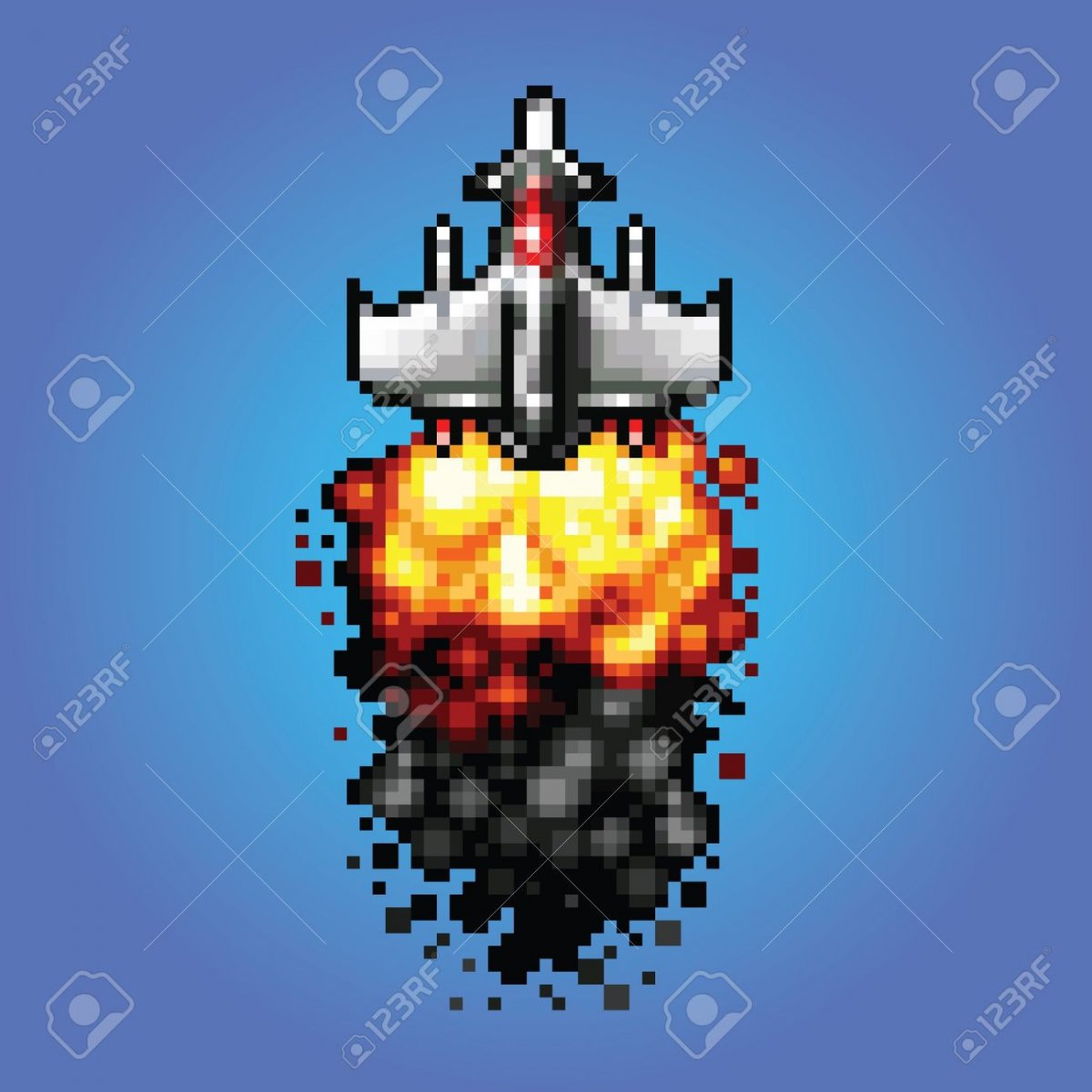 Ракета пиксель арт