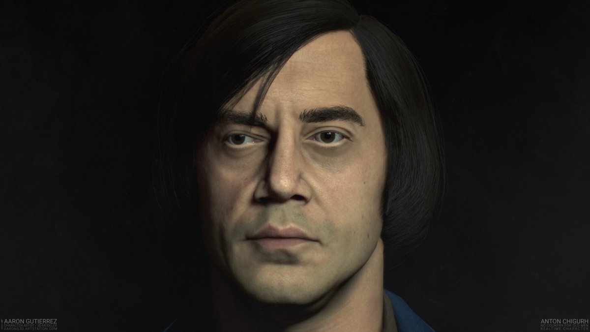 Антон Чигур улыбка