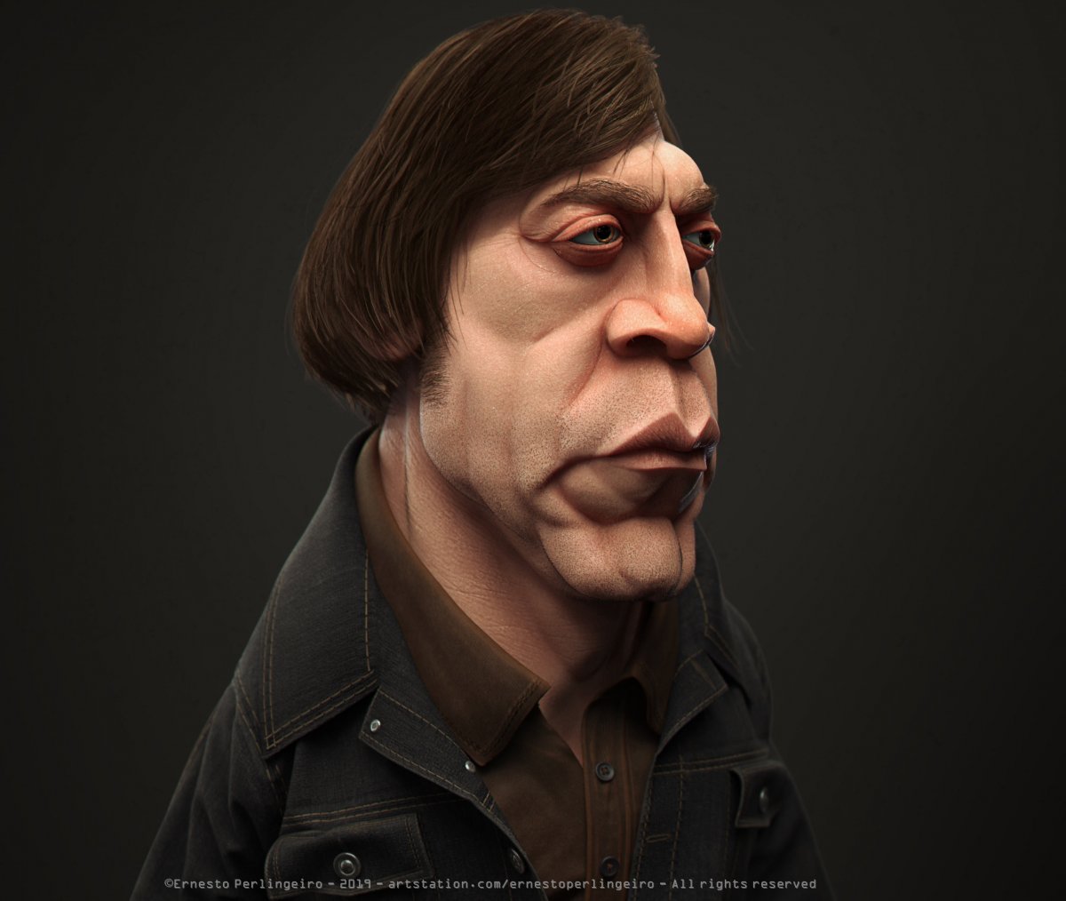 Антон Чигур прическа